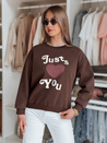 Damen Sweatshirt in Übergröße bedruckt JUST LOVE YOU braun Dstreet BY1477