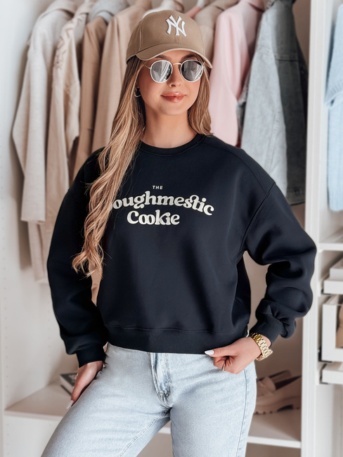 Damen Sweatshirt in Übergröße mit COOKIES Druck navy blau Dstreet BY1447