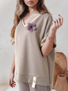 Damenbluse in Übergröße SHINE LOVE mocha Dstreet RY2911