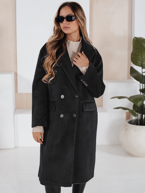Damen Wintermantel lang oversize schwarz Dstreet NY0765