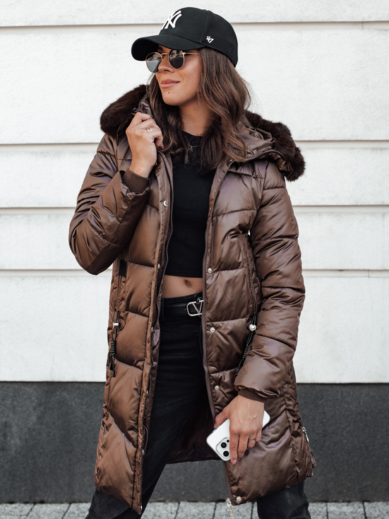 Damen ULTRAWAY Steppjacke mit Kapuze Kaffee Dstreet TY4627