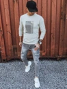 Herren Sweatshirt mit Aufdruck Beige Dstreet BX5355