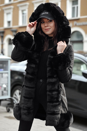 Damenjacke mit Pelz FURRWINT schwarz Dstreet TY4772