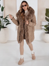 Damen Winterjacke MORISIO lang gesteppt mit Kapuze beige Dstreet TY5183