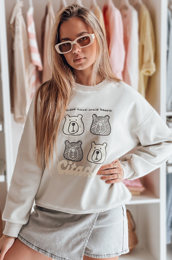 Damen Sweatshirt in Übergröße mit Teddybären MISOBEARS grau Dstreet BY1436