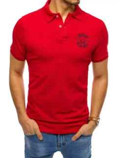 Herren Poloshirt mit Stickerei Rot Dstreet PX0469_2