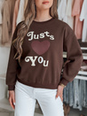 Damen Sweatshirt in Übergröße bedruckt JUST LOVE YOU braun Dstreet BY1477