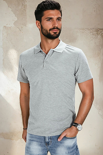 Hellgraues Herren-Poloshirt Dstreet PX0513