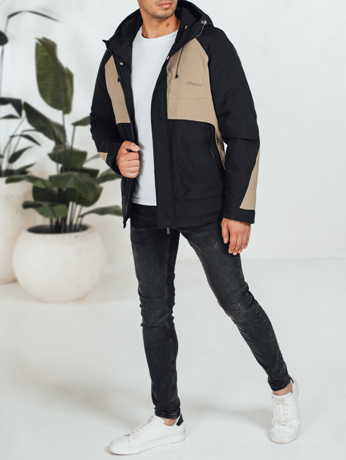 Herren Winterjacke mit Kapuze beige Dstreet TX5042