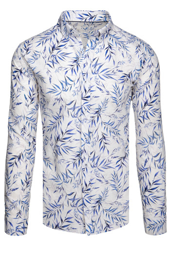 Herren-Blatt-Hemd weiß Dstreet DX2640