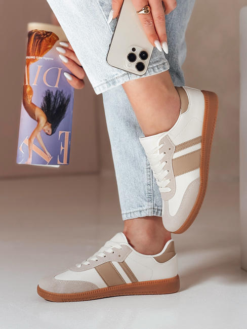 Damen sportliche Turnschuhe SNIKAR beige Dstreet ZY0641