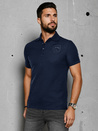Herren Poloshirt mit Aufnäher blau Dstreet PX0625