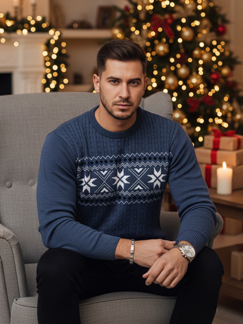 Blauer Pullover für Männer Dstreet WX2279z