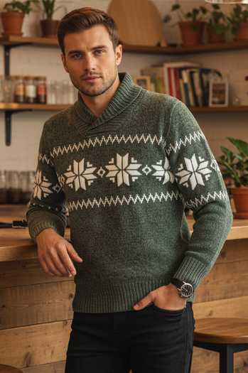 Grüner Herren-Pullover Dstreet WX2270