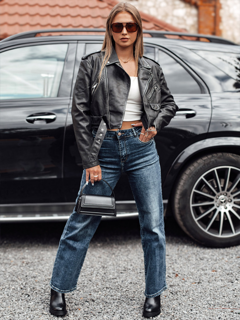 Damen Denim-Hose WESTCODE weit, hoch, blau Dstreet UY2212