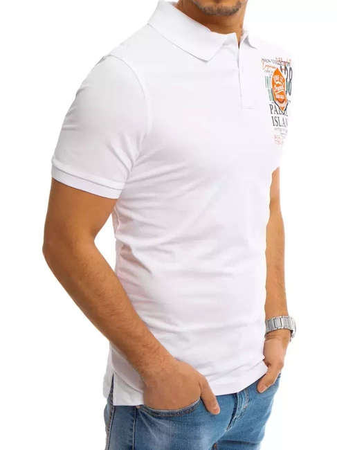 Herren Poloshirt mit Aufdruck Weiß Dstreet PX0370