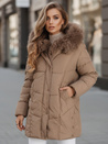 Damen Winterjacke MORISIO lang gesteppt mit Kapuze beige Dstreet TY5183