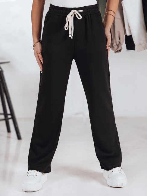 Damen Jogginghose mit weitem Bein LOOSIS schwarz Dstreet UY2401