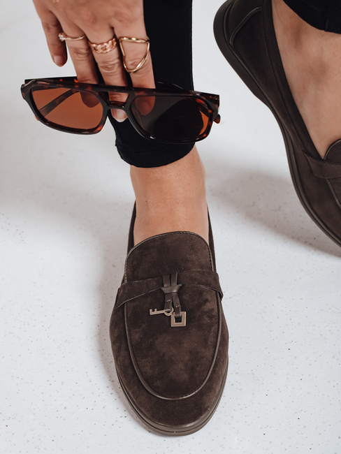 Damen Wildleder braun Mokassins Dstreet ZY1181