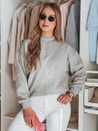 Damen Sweatshirt in Übergröße mit LOVASON Aufnäher grau Dstreet BY1419