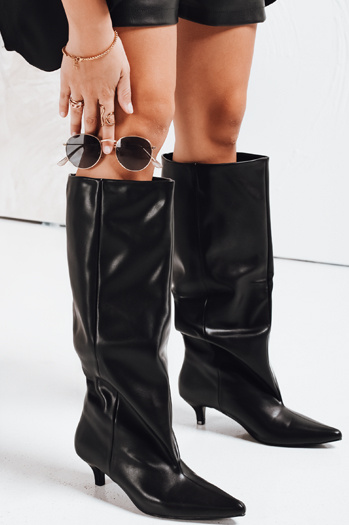 Damenstiefel mit breitem Schaft schwarz Dstreet ZY1169
