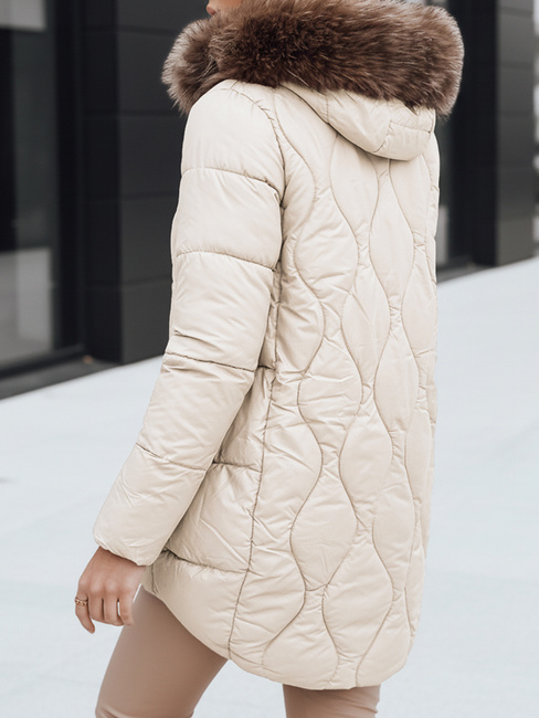 Damen Winterjacke mit Pelz ecru Dstreet TY5495