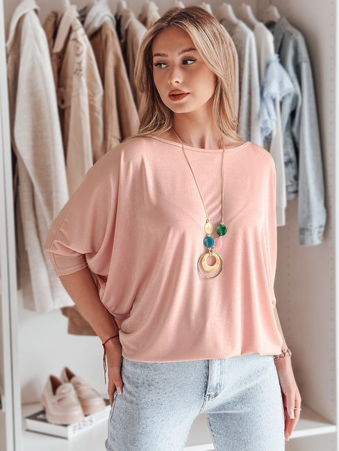 Damen Buttercreme Oversize-Bluse mit Anhänger LUZVIA puderrosa Dstreet RY2774