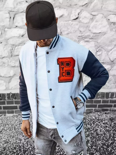 Herren Sweatshirt mit Reißverschluss Farbe Hellgrau DSTREET BX5441