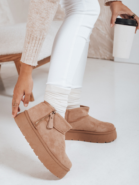 Damen Plateau-Schneestiefel beige Dstreet ZY1047