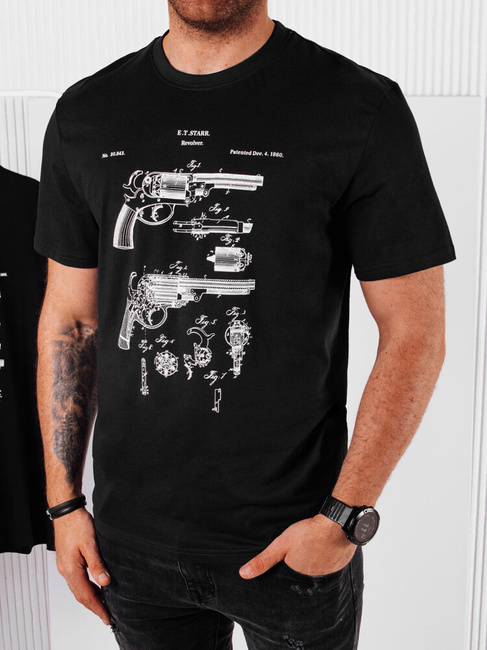 Herren T-shirt mit Aufdruck Farbe Schwarz DSTREET RX5430