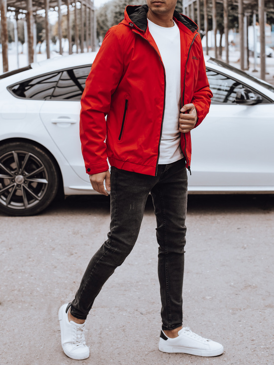 Herren Übergangsjacke mit Kapuze rot Dstreet TX4886