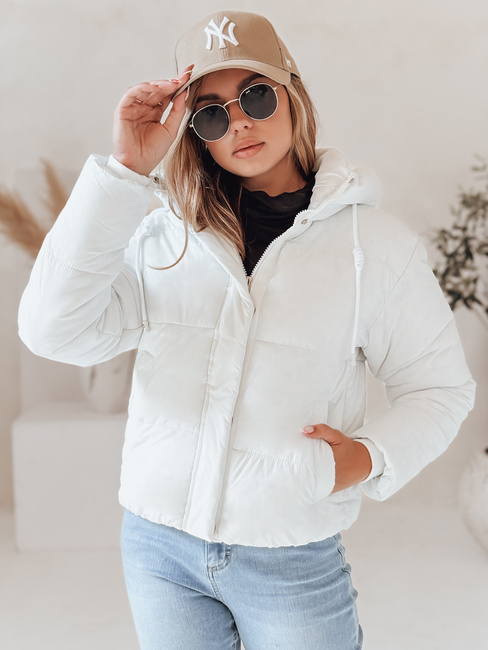 Damen SNOWLIKE gesteppte Winterjacke mit Kapuze weiß Dstreet TY4932