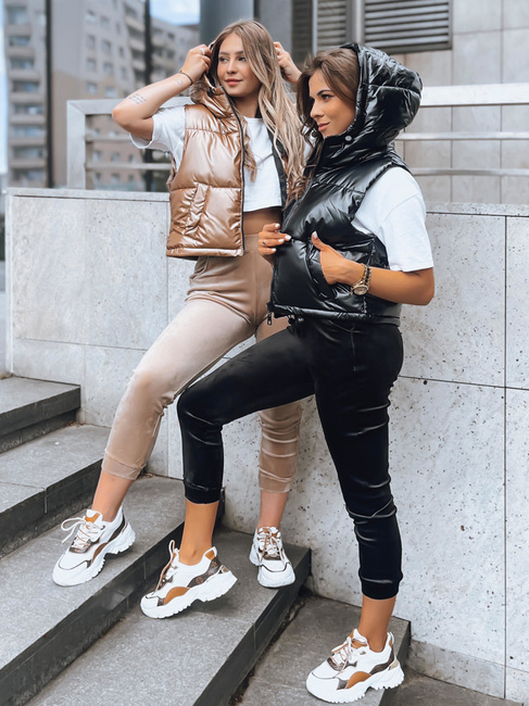 Damen Steppweste ASHE Farbe Dunkelbeige DSTREET TY3778