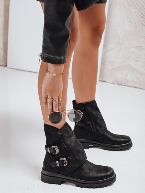 Damen schwarze Stiefel Dstreet ZY1155