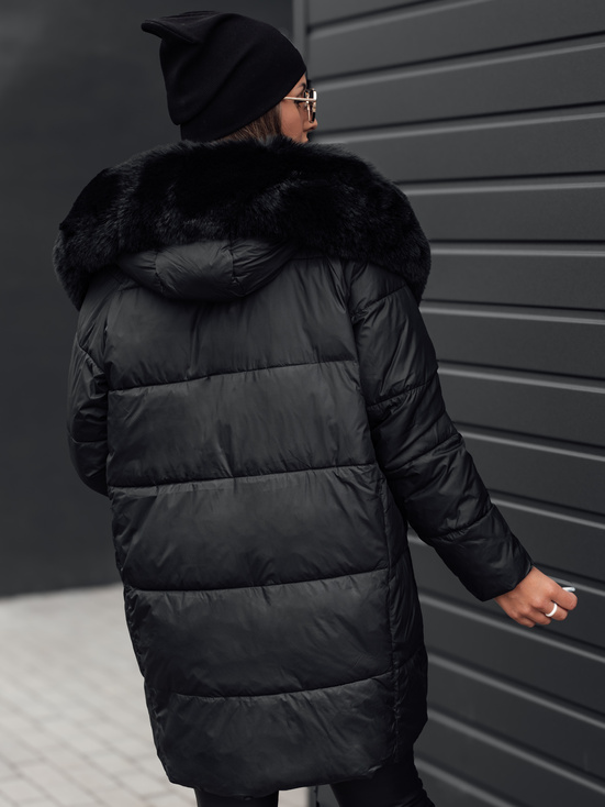 Damen FROSTYFIT gesteppte Winterjacke mit Kapuze schwarz Dstreet TY4675