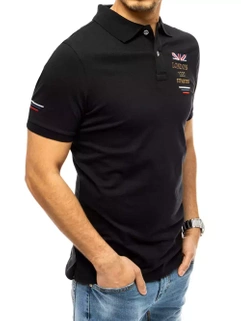 Herren Poloshirt mit Stickerei Schwarz Dstreet PX0437_3