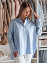 Damen Shirt in Übergröße mit längerem Rücken BLUOSIZE blau Dstreet DY0458