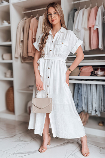 SUNNI LOVE Maxikleid aus Leinen weiß Dstreet EY2608
