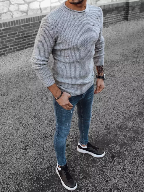 Herren Klassische Pullover Farbe Hellgrau DSTREET WX1989