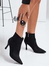 Schwarze Wildlederstiefel mit Absatz Dstreet ZY1030