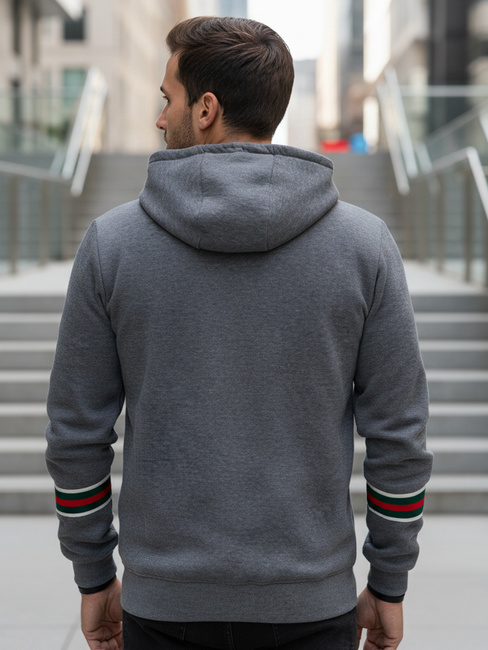 Grauer Kapuzenpullover für Männer Dstreet BX5946