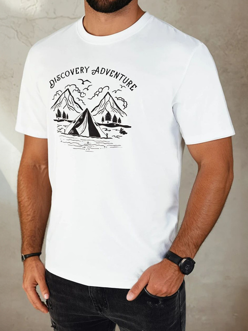 Herren T-shirt mit Aufdruck Farbe Weiß DSTREET RX5412