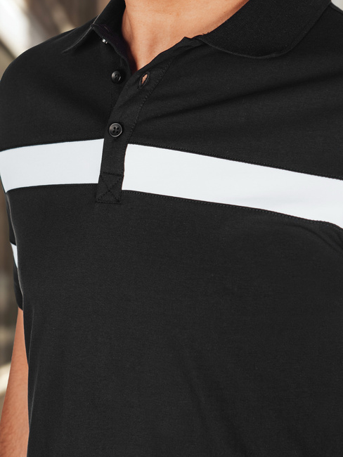 Herren Poloshirt mit Streifen schwarz Dstreet PX0631