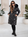 Damen Winterjacke ELECIO lang gesteppt mit Kapuze schwarz Dstreet TY5178
