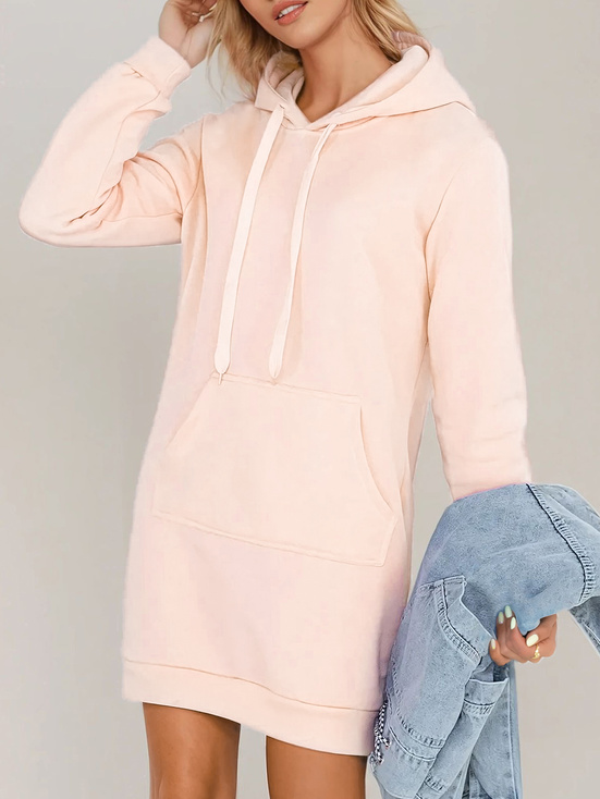 Langer Damen-Kapuzenpullover in Übergröße TIMMY rosa Dstreet EY2567