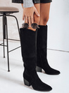Damen Wildleder Stiefel mit Absatz schwarz Dstreet ZY1022