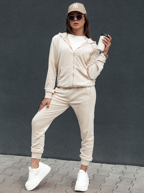 Damen Velours Stretch Set VELCOMFY ecru Dstreet AY1081