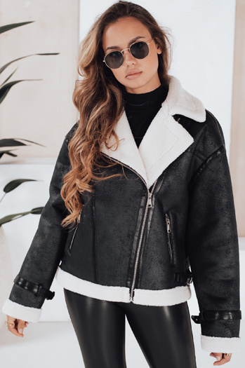 Damen Schafsfelljacke schwarz Dstreet TY5125