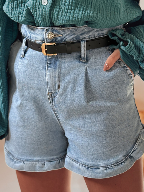 Damen Denim-Shorts mit Gürtel SHORT LOVER blau Dstreet SY0468