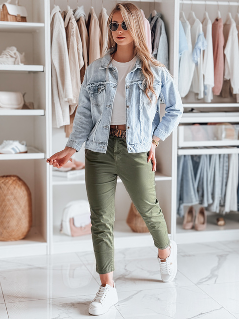 Damen Freizeithose mit Gürtel MADELINA khaki Dstreet UY2628